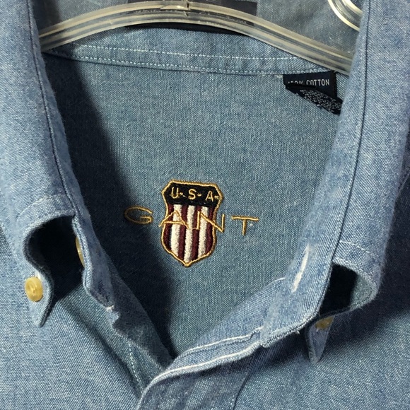 NWOT Gant USA Chambray pocket shirt L - Picture 5 of 8
